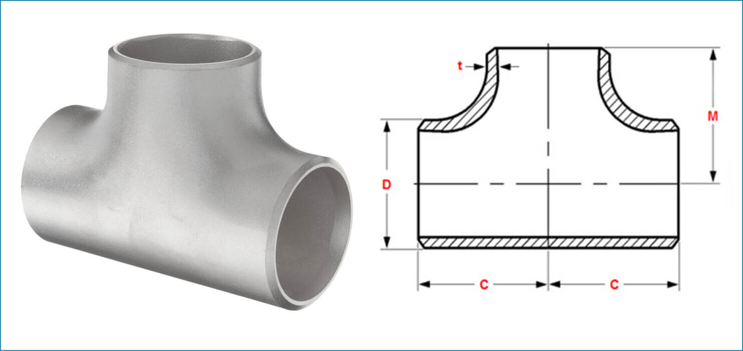 ASME B16.9 Buttweld Equal Tee